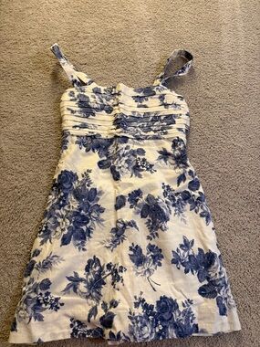 Abercrombie & Fitch Blue and White Floral Midi Dress